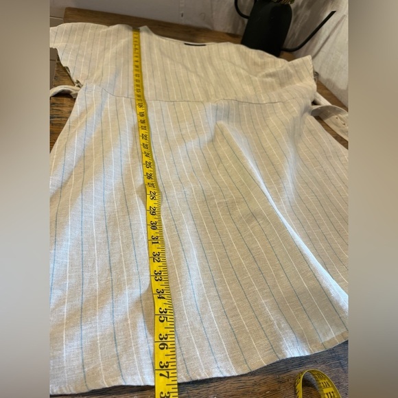 Striped Belted Linen-Blend Dress - Kiabi (Size 42 / US 10) - Picture 6 of 12